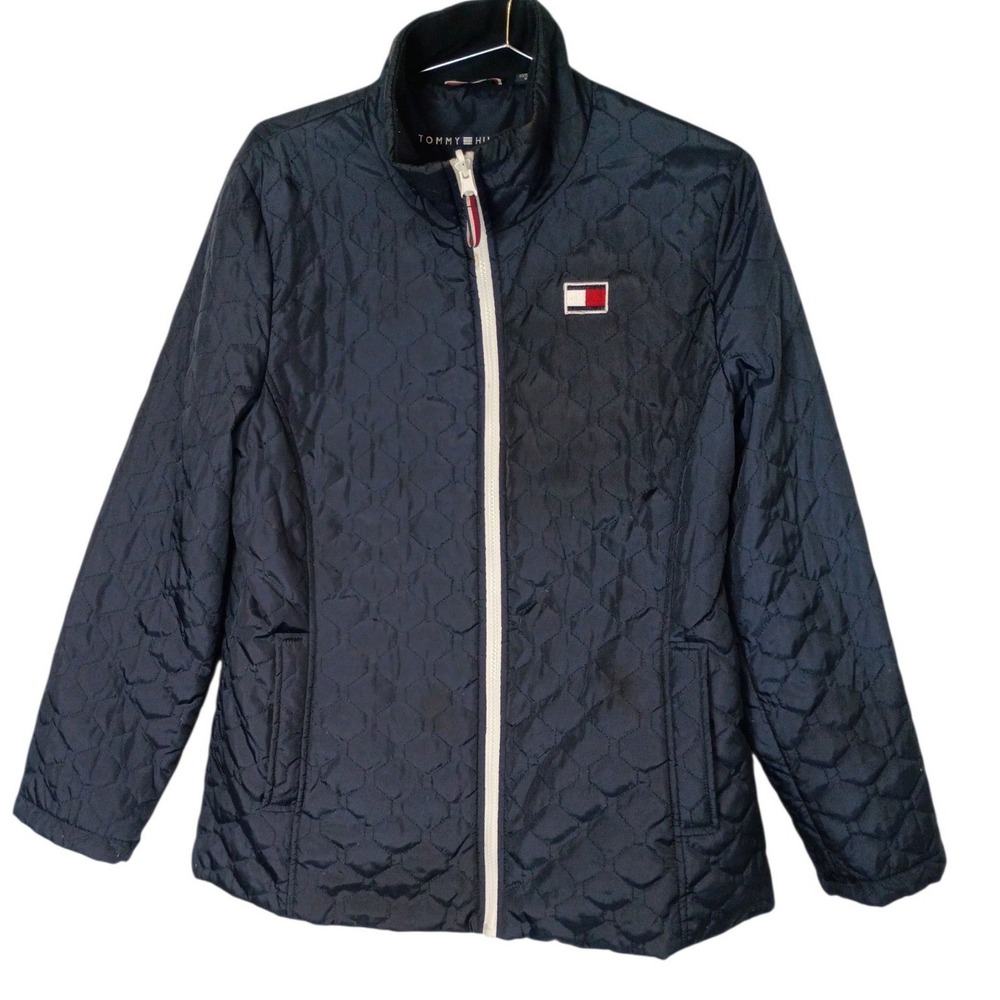 Tommy Hilfiger Womens Navy Blue Hexagon Quilted 3-in-1 System Jacket S